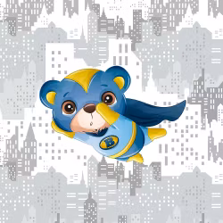 T5677 Joggingtyg Björnhjälte blå (40 x 50 cm) 5-pack