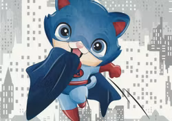 T5675 Joggingtyg Katthjälte blå (40 x 50 cm) 5-pack