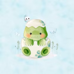 T5568 Joggingtyg Babydino i ägg (40 x 50 cm) 5-pack