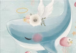 T5488 Joggingtyg Val med blommor (40 x 50 cm) 5-pack