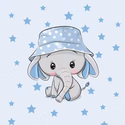 T5473 Joggingtyg Elefant med hatt (40 x 50 cm) 5-pack
