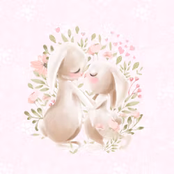 T5454 Joggingtyg Kärlekskanin (40 x 50 cm) 5-pack