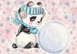 T5406 Joggingtyg Snöpanda (40 x 50 cm) 5-pack