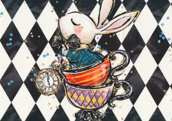 T5402 Joggingtyg Den vita kaninen ruta (40 x 50 cm) 5-pack