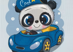 T5319 Joggingtyg Panda i bil (40 x 50 cm) 5-pack