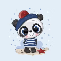 T5318 Joggingtyg Panda med mössa (40 x 50 cm) 5-pack