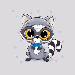 T5277 Joggingtyg Tvättbjörn med fluga (40 x 50 cm) 5-pack