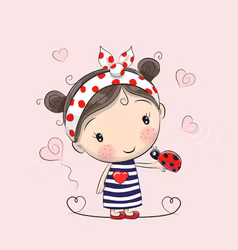 T5127 Joggingtyg Barn med nyckelpiga rosa (40 x 50 cm) 5-pack