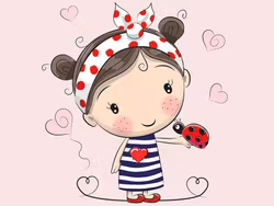 T5127 Joggingtyg Barn med nyckelpiga rosa (40 x 50 cm) 5-pack