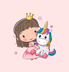 T5126 Joggingtyg Barn med enhörning rosa (40 x 50 cm) 5-pack