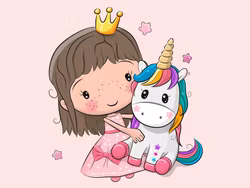 T5126 Joggingtyg Barn med enhörning rosa (40 x 50 cm) 5-pack