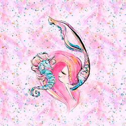 T5087 Joggingtyg Sjöjungfru och sjöhäst (40 x 50 cm) 5-pack