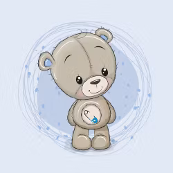 T5051 Joggingtyg Nallebjörn blå (40 x 50 cm) 5-pack