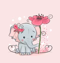 T5047 Joggingtyg Elefant på äng (40 x 50 cm) 5-pack