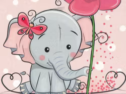 T5047 Joggingtyg Elefant på äng (40 x 50 cm) 5-pack