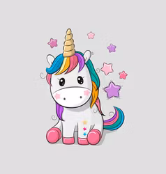 T5046 Joggingtyg Enhörning med stjärnor (40 x 50 cm) 5-pack