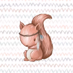 T5040 Joggingtyg Campingvänner ekorre (40 x 50 cm) 5-pack