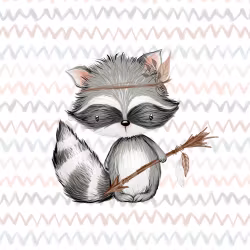 T5039 Joggingtyg Campingvänner tvättbjörn (40 x 50 cm) 5-pack