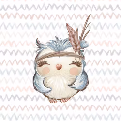 T5038 Joggingtyg Campingvänner uggla (40 x 50 cm) 5-pack