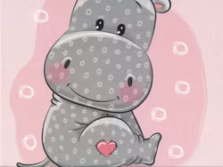 T5033 Joggingtyg Flodhäst rosa (40 x 50 cm) 5-pack