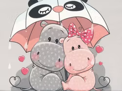 T5032 Joggingtyg Flodhästkompisar (40 x 50 cm) 5-pack