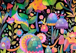 T6743 Joggingtyg Färgglada svampar (5 m)