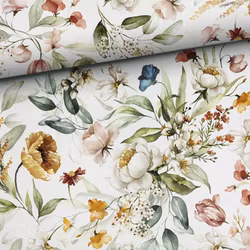 T6632 Joggingtyg Sommarblommor vit (5 m)