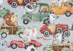T6621 Joggingtyg Djur i bilar (5 m)