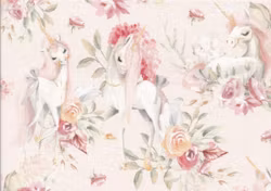 T6511 Joggingtyg Enhörning i blom (5 m)