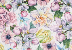 T6490 Joggingtyg Färgglada pastellblommor (5 m)