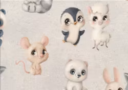 T6326 Joggingtyg Söta djur grå (5 m)