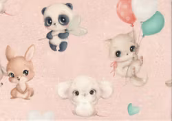 T6324 Joggingtyg Söta djur rosa (5 m)