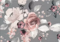 T6265 Joggingtyg Blombukett grå (5 m)