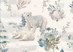 T6224 Joggingtyg Polardjur och blommor (5 m)
