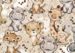 T5708 Joggingtyg Afrikanska djur med prickar (5 m)