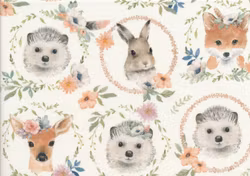 T5688 Joggingtyg Djur i kransar vintervit (5 m)