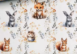 T6741 Trikå Söta djurungar (5 m)