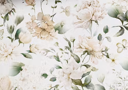 T6726 Trikå vitt blomsterhav (5 m)