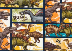 T6328 Trikå Dinosaurer i ruta (5 m)