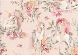 T6269 Trikå Enhörning i blom (5 m)