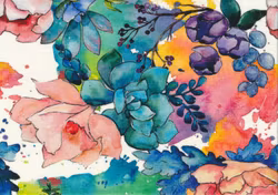 T5789 Trikå Färgglada blommor (5 m)