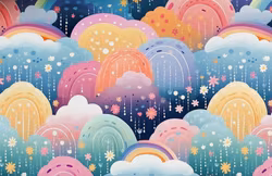 T6790 Trikå Moln och regnbågar (5 m)