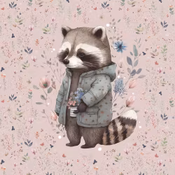 T6804 Joggingtyg Tvättbjörn rosa (40 x 50 cm) 5-pack