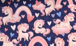 T6812 Joggingtyg Enhörningar mörkblå (5 m)