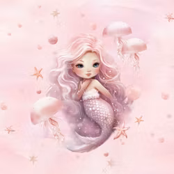 T6817 Joggingtyg Sjöjungfru rosa (40 x 50 cm) 5-pack