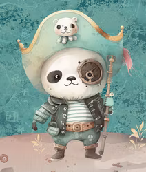 T6821 Joggingtyg Pirat panda (40 x 50 cm) 5-pack