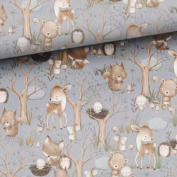 T6832 Joggingtyg Små skogsdjur blå (5 m)