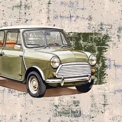 T6838 Joggingtyg Retrobil grön (40 x 50 cm) 5-pack