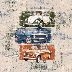 T6839 Joggingtyg Retrobilar (40 x 50 cm) 5-pack