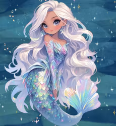 T6843 Joggingtyg Sjöjungfru blå (40 x 50 cm) 5-pack